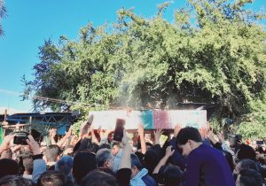 وداع با پیکر بسیجی شهید علی اصغر شهبازی در روستای دهبه قیروکارزین