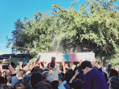 وداع با پیکر بسیجی شهید علی اصغر شهبازی در روستای دهبه قیروکارزین