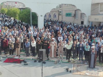 برپایی نماز عید سعید فطر در شهر قیر